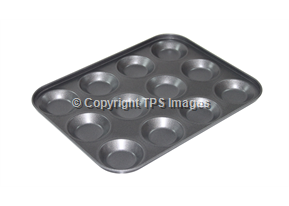 12 Cup Bun Tray with a Non-Stick Finish