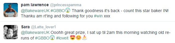 Bakeware Giveaway Tweets